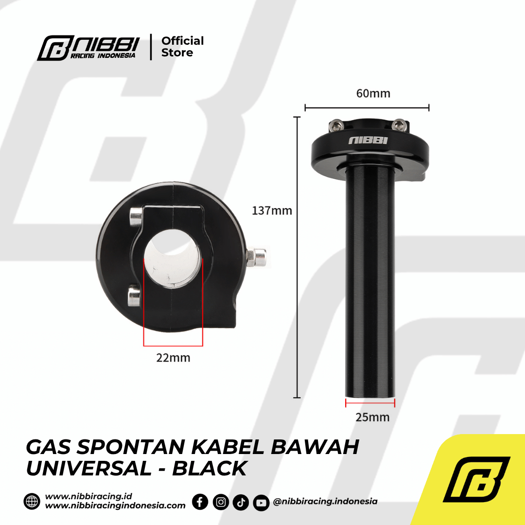 GAS SPONTAN KABEL BAWAH UNIVERSAL - BLACK - Gambar 2