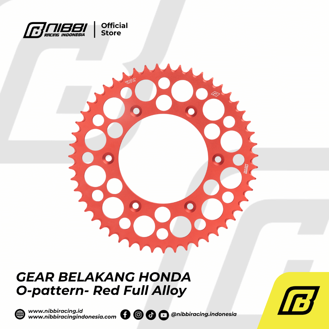 GEAR BELAKANG HONDA O-pattern - Red Kombinasi - Gambar 4