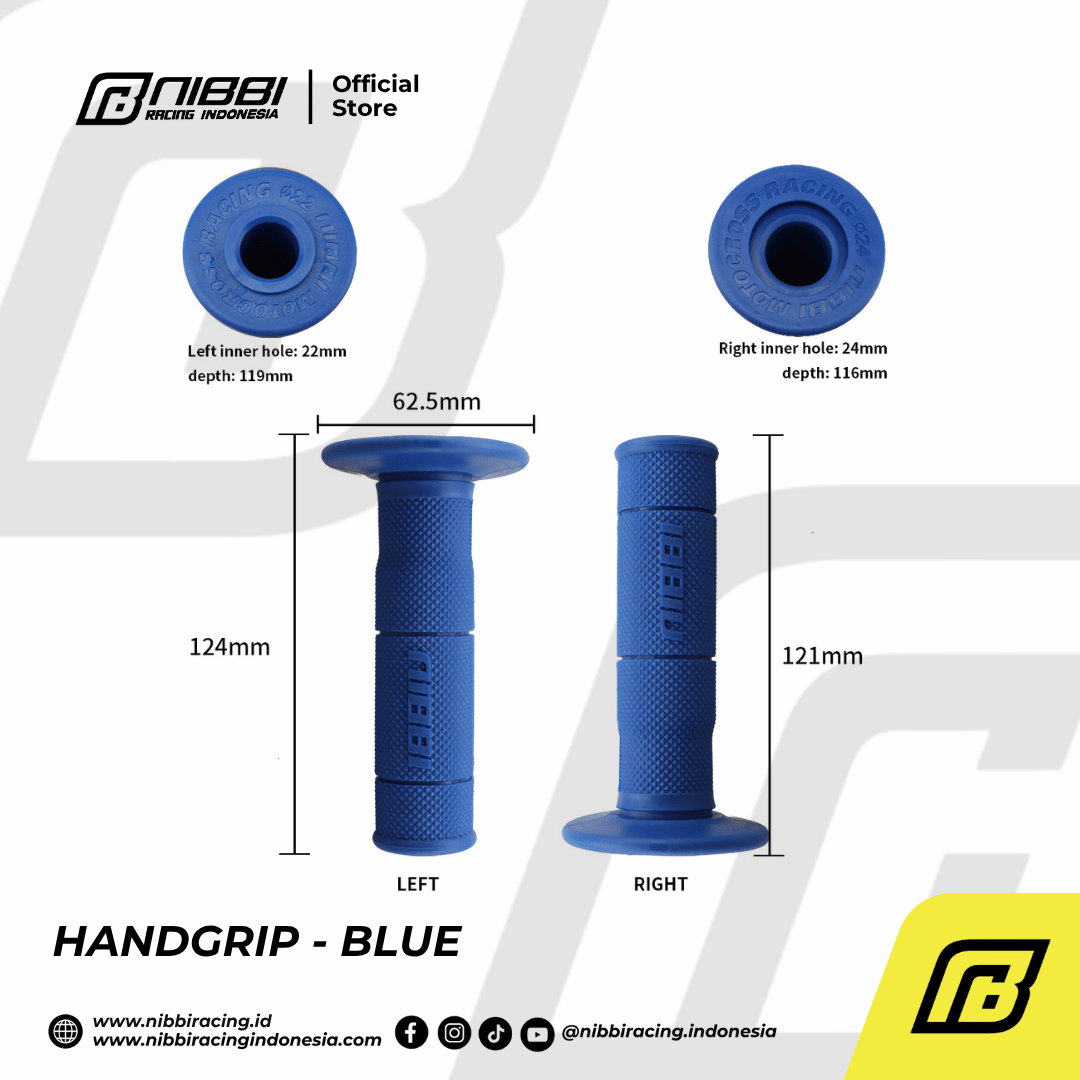 Handgrip Nibbi Racing Motor Universal - Blue - Gambar 3