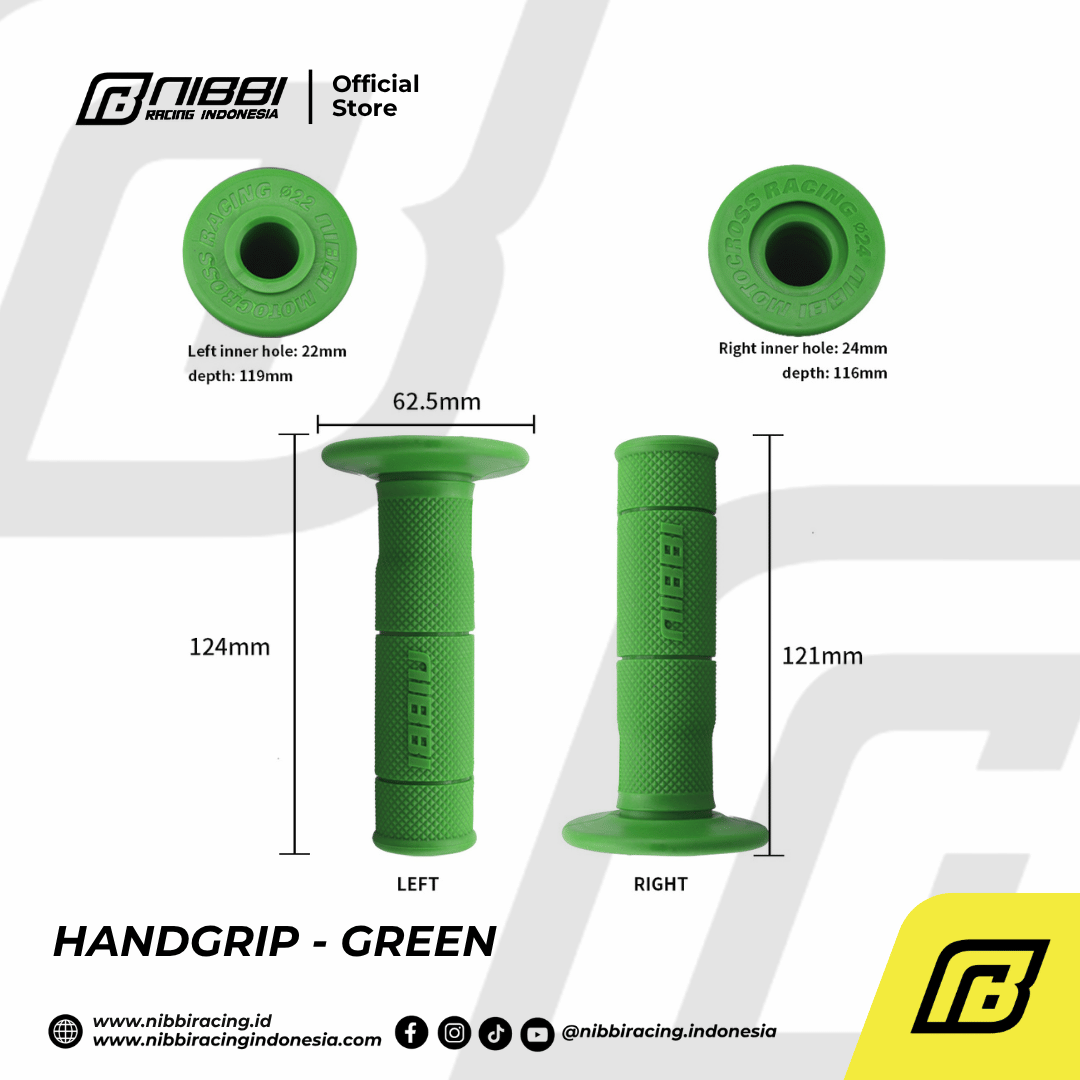Handgrip Nibbi Racing Motor Universal - Green - Gambar 3