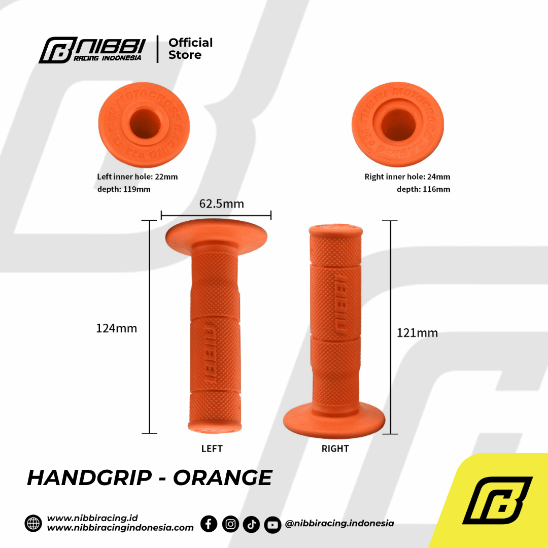 Handgrip Nibbi Racing Motor Universal - Orange - Gambar 3